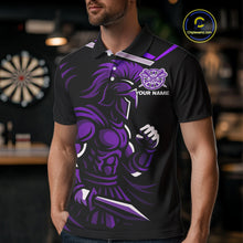 Load image into Gallery viewer, Custom Black And Purple Dartboard Warriors Darts Shirt For Men Outfits Dart Team Shirt NYN0397