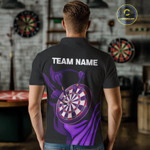 Load image into Gallery viewer, Custom Black And Purple Dartboard Warriors Darts Shirt For Men Outfits Dart Team Shirt NYN0397