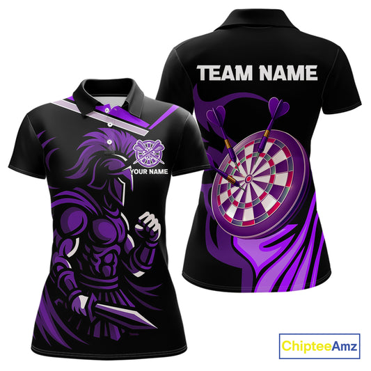 Custom Black And Purple Dartboard Warriors Darts Shirt For Women Outfits Dart Team Shirt NYN0397