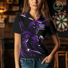 Load image into Gallery viewer, Custom Black And Purple Dartboard Warriors Darts Shirt For Women Outfits Dart Team Shirt NYN0397