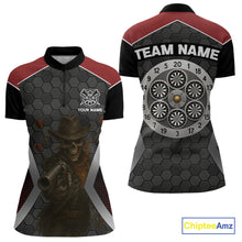 Load image into Gallery viewer, Skull Sheriff Shoots Darts Arrow Darts Shirt For Women - Customizable Name &amp; Team NYN0400