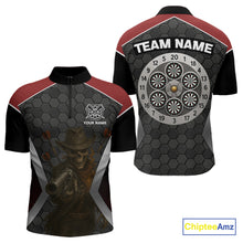Load image into Gallery viewer, Skull Sheriff Shoots Darts Arrow Darts Shirt For Men - Customizable Name &amp; Team NYN0400