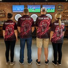 Load image into Gallery viewer, Red Flaming Tiger Funny Darts Custom Women&#39;s Dart Polo Shirts Team Dart League Jerseys NYN2078