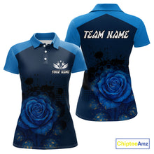 Load image into Gallery viewer, Dripping Dartboard &amp; Navy Roses Darts Shirt For Women - Customizable Name &amp; Team NYN0410