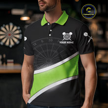 Load image into Gallery viewer, Green Halftone Pattern Dartboard Men's Darts Shirt - Custom Name For Dart Players NYN0412