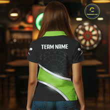 Load image into Gallery viewer, Green Halftone Pattern Dartboard Women's Darts Shirt - Custom Name For Dart Players NYN0412