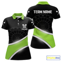 Load image into Gallery viewer, Green Halftone Pattern Dartboard Women's Darts Shirt - Custom Name For Dart Players NYN0412