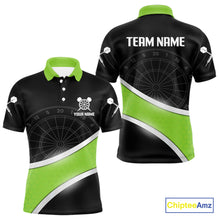 Load image into Gallery viewer, Green Halftone Pattern Dartboard Men's Darts Shirt - Custom Name For Dart Players NYN0412
