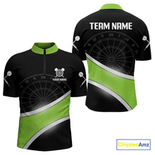 Load image into Gallery viewer, Green Halftone Pattern Dartboard Men's Darts Shirt - Custom Name For Dart Players NYN0412