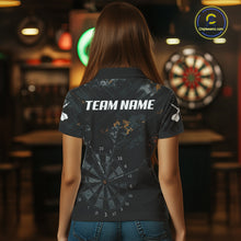 Load image into Gallery viewer, Black Grunge Digital Camouflage Darts Custom Dart Polo Shirt Women Dart Tournament Jerseys NYN2090