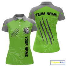 Load image into Gallery viewer, Grey Scratches &amp; White Thunders Women's Darts Shirt - Custom Name For Dart Players NYN0419