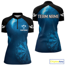 Load image into Gallery viewer, Galaxy-Themed Darts In Space Women's Darts Shirt - Custom Name For Dart Players NYN0422