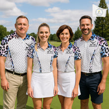 Load image into Gallery viewer, Mens Golf Polo Shirt Custom Neon Blue Leopard Pattern Golf Shirts ,Best Mens Golf Shirts NYN3391