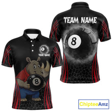 Load image into Gallery viewer, Custom Funny Rhino &amp; 8 Ball Men's Billiard Shirts Personalized Billiard Apparel Gifts NYN2333