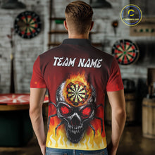 Load image into Gallery viewer, Spider Skull Flame Dartboard Custom Flame Dart Shirt For Men, Dart Jerseys NYN0227