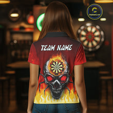 Load image into Gallery viewer, Spider Skull Flame Dartboard Custom Flame Dart Shirt For Women, Dart Jerseys NYN0227