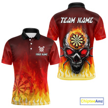 Load image into Gallery viewer, Spider Skull Flame Dartboard Custom Flame Dart Shirt For Men, Dart Jerseys NYN0227