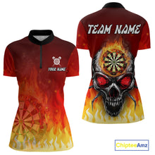 Load image into Gallery viewer, Spider Skull Flame Dartboard Custom Flame Dart Shirt For Women, Dart Jerseys NYN0227