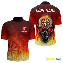 Load image into Gallery viewer, Spider Skull Flame Dartboard Custom Flame Dart Shirt For Men, Dart Jerseys NYN0227