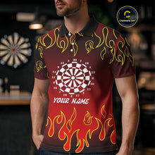 Load image into Gallery viewer, Custom Flame Pattern Red Dartboard Flame Dart Shirt For Men, Dart Jerseys NYN0228