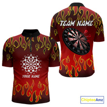 Load image into Gallery viewer, Custom Flame Pattern Red Dartboard Flame Dart Shirt For Men, Dart Jerseys NYN0228