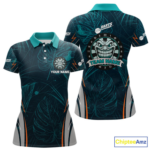 Grinning Demon Dartboard Women's Darts Shirt - Custom Tropical Team Shirt For Players NYN0433