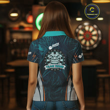 Load image into Gallery viewer, Grinning Demon Dartboard Women's Darts Shirt - Custom Tropical Team Shirt For Players NYN0433