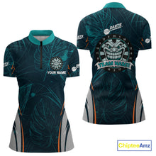 Load image into Gallery viewer, Grinning Demon Dartboard Women's Darts Shirt - Custom Tropical Team Shirt For Players NYN0433