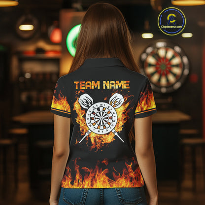 Custom Fire Flame Scorpion Dartboard Dart Shirts For Women Outfit Dart Team Jerseys NYN0075