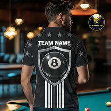 Load image into Gallery viewer, Black Stars 8 Ball Pool Men Billiard Team Shirt Personalized Polo &amp; 1/4-Zip Billiard Gifts NYN2381
