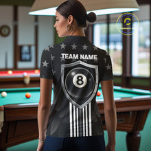 Load image into Gallery viewer, Black Stars 8 Ball Pool Women Billiard Team Shirt Personalized Polo &amp; 1/4-Zip Billiard Gifts NYN2381