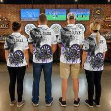 Load image into Gallery viewer, Personalized Dripping Black And Purple Spider Dart Polo Shirts For Men, Custom Dart Jerseys NYN2117