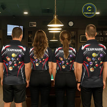 Load image into Gallery viewer, Black &amp; Red Ball Pool Team Shirts Men's Billiard Polo &amp; 1/4-Zip Personalized Billiard Gifts NYN2396