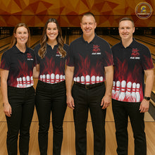 Load image into Gallery viewer, Red Flames Custom Funny Raccoon Mens Bowling Shirts Bowling Team Shirt For Bowlers NYN3411