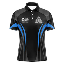 Load image into Gallery viewer, Black And Blue 8 Ball Pool Men Billiard Polo &amp; 1/4-Zip Shirt Custom Pool Team Billiard Shirts NYN2401