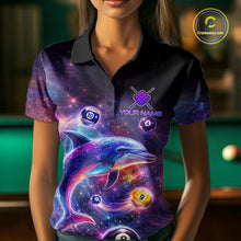 Load image into Gallery viewer, Funny Dolphin Rainbow Galaxy Pool Ball Billiard Shirt For Women Personalized Billiard Team Apparel NYN2637