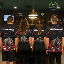 Load image into Gallery viewer, Funny Rhino Billiard 8 Ball Pool Shirt For Men Custom Thunder Lightning Billiard Team Jersey | Red NYN3437