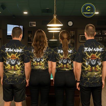 Billiard 8 Ball Cowboy Funny Pool Shirt For Women Custom Thunder Yellow Team Billiard Attire NYN3443