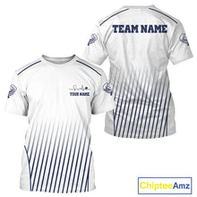Load image into Gallery viewer, Custom White And Blue Stripes Pickleball League Jerseys Men Pickleball Paddle Team Shirts NYN2162
