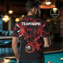 Load image into Gallery viewer, Eagle Red Flames 8 Ball Pool Polo &amp; 1/4-Zip Shirt For Men Personalized Balls Billiard Gifts NYN2423