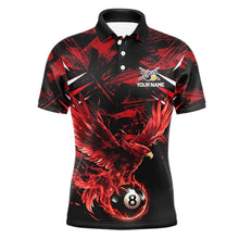 Load image into Gallery viewer, Eagle Red Flames 8 Ball Pool Polo &amp; 1/4-Zip Shirt For Men Personalized Balls Billiard Gifts NYN2423