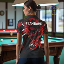 Load image into Gallery viewer, Eagle Red Flames 8 Ball Pool Polo &amp; 1/4-Zip Shirt For Women Personalized Balls Billiard Gifts NYN2423