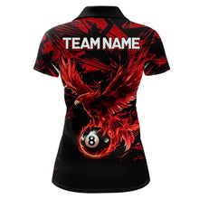 Load image into Gallery viewer, Eagle Red Flames 8 Ball Pool Polo &amp; 1/4-Zip Shirt For Women Personalized Balls Billiard Gifts NYN2423