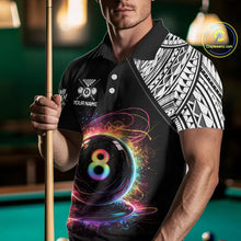 Load image into Gallery viewer, Rainbow 8 Ball Pool Polo &amp; 1/4-Zip Shirt For Men Personalized Tribal 8 Ball Billiard Gifts NYN2425