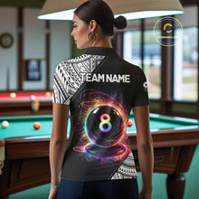 Load image into Gallery viewer, Rainbow 8 Ball Pool Polo &amp; 1/4-Zip Shirt For Women Personalized Tribal 8 Ball Billiard Gifts NYN2425