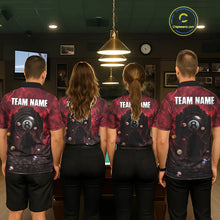 Load image into Gallery viewer, Red Multi-Skull 8 Ball Pool Men Polo &amp; 1/4-Zip Team Shirt Custom Billiard Ball &amp; Cue Gifts NYN2435