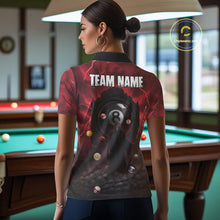 Load image into Gallery viewer, Red Multi-Skull 8 Ball Pool Women Polo &amp; 1/4-Zip Team Shirt Custom Billiard Ball &amp; Cue Gifts NYN2435