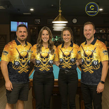 Load image into Gallery viewer, Funny Beer &amp; Skull 8 Ball Pool Billiard Team Shirt For Men Custom 3D Billiard Balls Jerseys NYN2439