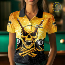 Load image into Gallery viewer, Funny Beer &amp; Skull 8 Ball Pool Billiard Team Shirt For Women Custom 3D Billiard Balls Jerseys NYN2439