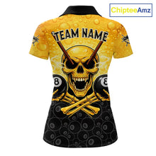 Load image into Gallery viewer, Funny Beer &amp; Skull 8 Ball Pool Billiard Team Shirt For Women Custom 3D Billiard Balls Jerseys NYN2439